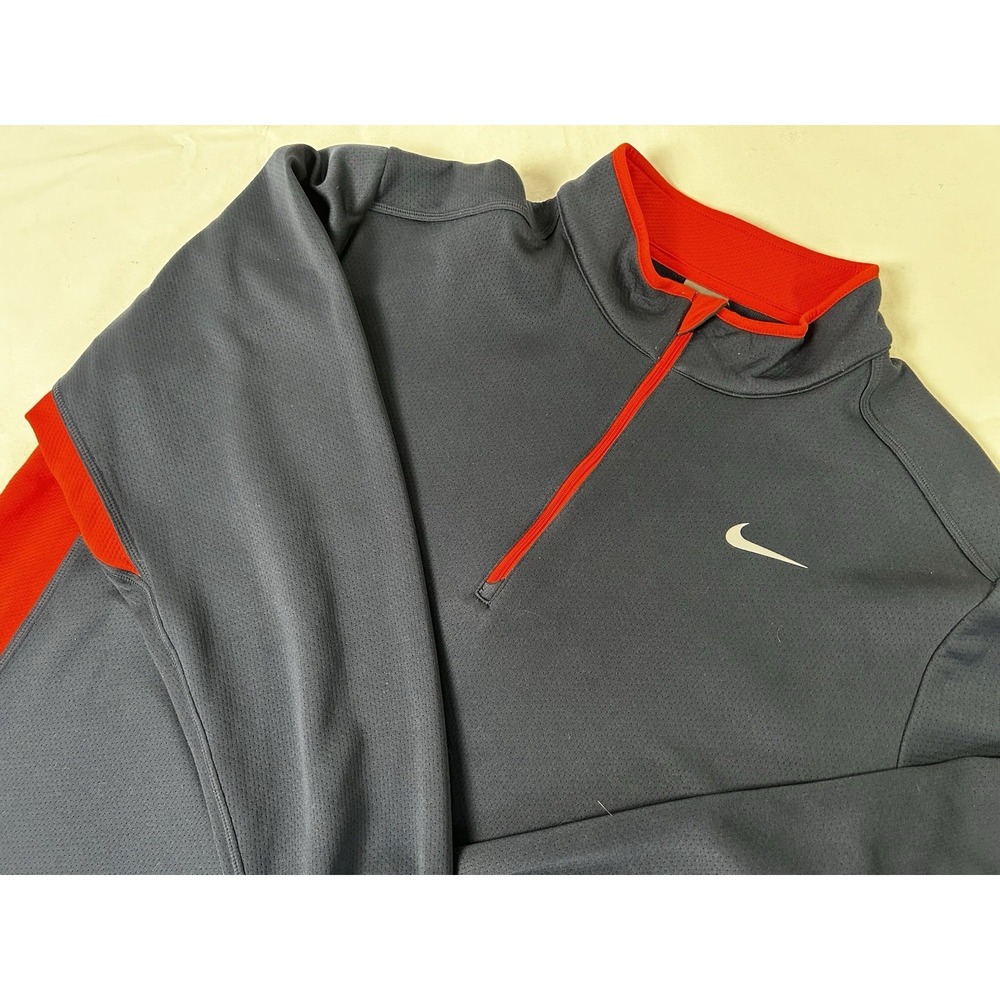 Nike Men's XXL Dri-Fit 1/4 Zip Long Sleeve Pullover Blue & Orange